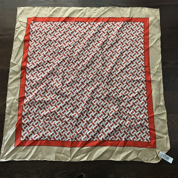 BURBERRY NEW Monogrammed Square Silk Scarf - Picture 5 of 7